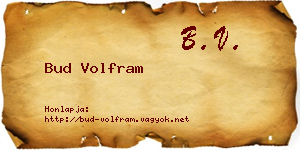 Bud Volfram névjegykártya